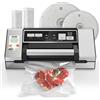 Mesliese Macchina sigillatrice sottovuoto, superpotente sigillatore alimentare di progettazione da 95kPa 140W a impugnatura manuale, lamina a doppia chiusura con indicatore incorporato Cutter (Dark Gray)
