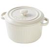 LUPATDY Ciotola da Forno in Ceramica con Coperchio 250 ml, Piatti da Soufflé, Pirottini con Manici per Torte, Carne, Verdure e Salse, Adatti per Friggitrice ad Aria, Forno, Microonde, Bianco