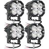 RIGIDON 4 x Mini Faro da Lavoro Led, 3 Pollici 30W 3000LM, Spot Luci di Lavoro, Fari di Profondità, Faretti Per Fuoristrada Auto Trattore Escavatore Camion ATV 4x4, motociclette, 12V 24V 6000K Bianco