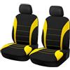 EZVEZS 2 coprisedili per auto, coppia di coprisedili anteriori, facili da installare, coprisedili anteriori e poggiatesta, comodi e traspiranti, protezione interna universale per auto e camion (giallo)