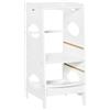HOMCOM Torre di Apprendimento Montessoriana Regolabile in Altezza con 3 Livelli per Bambini in Legno MDF Bianco Ideale per Sviluppo e Sicurezza|Aosom