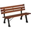 Outsunny Panchina da Giardino 2 Posti a Doghe in Ghisa e Legno di Abete, 120x57x70 cm, Caffè | Aosom Italy