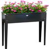 Outsunny Fioriera su piedi rettangolare orto con foro di drenaggio in acciaio zincato 100 x 30 x 80 cm nero