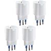 EXTRASTAR Set 4 Adattatore da Schuko a grande spina 16A,Bianco,Confezione da 4