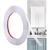 Hengrongshen Modanatura Adesiva per Pareti Bianco Opaco (12M x 0.65cm) Facile da Tagliare Incollare, Strisce Decorative Flessibili in PVC per Cornici, Specchi, Soffitti, Pavimenti, Armadi, Piastrelle