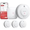 X-Sense Rilevatore di Fumo Wi-Fi, Batteria Sigillata da 10 Anni (Senza Manutenzione), Allarme con Notifiche App in Tempo Reale, Certificato EN 14604, SD19-MN31, 3 Rilevatori e 1 Stazione Base