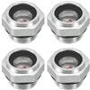 PATIKIL Aria Compressore Olio Mirino Vetro, 4pz G 3/8 Filetto Maschio Alluminio Lega Olio Liquido Livello Indicatore Aria Compressore Parti con O-ring