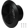 Repa Market Griglia di aerazione del soffitto rotonda nera da 10,2 cm con rete di protezione - Griglia di aerazione del soffitto in plastica - Presa d'aria interna/esterna per impianti HVAC - Griglia