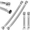 kebitedamai 4 Pz Tubi Flessibili per Miscelatori, 3/8 Pollici Tubo Flessibile per Rubinetto, Tubo Prolunga Rubinetto Cucina in Acciaio Inox per Collegamento Acqua WC Bagno (10 cm / 20 cm)
