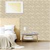 ICYEHAO Carta da Parati Geometrica Bianca e Dorata,44 x 500cm Bianca e Oro Carta da Parati Righe Cartada Adesiva Muro Esagono Cartada Adesiva per Mobili,Camera da Letto,Soggiorno,Bagno,Cucina