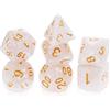 Abeillo Set di 7 dadi per Dungeon e Dragons, dadi poliedrici sfumati viola per giochi di ruolo, dadi RPG per giochi da tavolo D&D, Set di dadi con D20 D12 D10 D9 D8 D6 D4 (Bianco) (ABL-542314)