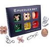 Chonor 3D Puzzle del Metallo Rompicapo del Cervello in Legno Set di 6 - Gioco di Mente IQ Test Brain Teaser Giocattoli Educativi Logica Gioco di Cube per Bambini e Adulti - Regalo e Idea Decorazione