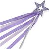 Lovelyshop Bacchetta di cristallo di lavanda con stella di metallo con nastro per decorazioni di Halloween per ragazze