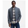 BOSS BLACK Boss Giubbotto regular fit in pelle scamosciata Open Blue Uomo