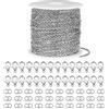 DGN 5 Metri Catena Collana Fai da Te, Catene per Creazione di Gioielli con 30 Fermagli per Aragosta e 30 Anelli di Salto, Collane Catena Acciaio DIY per Accessori di Gioielli Fai da Te, 2.4 mm (Argento)