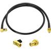 Bingfu Prolunga antenna radio Ham SMA maschio angolo retto a femmina Cavo jumper coassiale RG58 1m per radio Ham BaoFeng Wouxun Icom Vertex Standard Horizon Marine Radio VHF