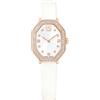 SWAROVSKI OROLOGIO DEXTERA OCTAGON, CINTURINO IN PELLE BIANCO