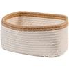 H&H Cesto in Cotone e Juta Beige 28x18x13Hcm
