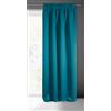 Eurofirany LOGAN - Tende oscuranti extra lunghe, 1 unità con occhielli, bloccano la luce, oscurano la camera da letto e il soggiorno, 133 x 248 cm (larghezza x lunghezza), verde mare