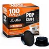 POP CAFFE' 100 Capsule Caffè Compatibili A Modo Mio Intenso - Miscela Forte e Corposa - Aroma Ricco e Crema Densa - 100 Capsule Compatibili Macchine A Modo Mio - Ideale per le pause quotidiane