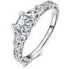 JewelryPalace Anello di fidanzamento da donna in stile vintage, con zirconi cubici, in argento 925, Gemma, Zirconia cubica