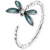 NewL Anello Regolabile a Libellula in Argento Sterling 925, Anello Aperto Animale, Grazioso Gioiello per Donne e Ragazze