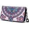 MoFut Portafoglio Donna Cerniera Piccolo Portamonete Con Motivi Floreali e Floreali In Stile Mandala ed Etnico, Portafogli Con Cerniera e Bottone Automatico e Numerosi Scomparti Borsellino