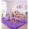 VOFUSHON Tappeto Soggiorno 160 X 230 CM Viola Tappeto Cameretta Bambina Shaggy Tappeti Lavabili Antiscivolo Oversize