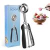 Bellanova Porzionatore per Gelato in Acciaio Inox 304, Testa da 5 cm, Cucchiaio Gelato da Design a Rilascio con Manico Nero, adatto per Gelato, Dessert e Palline di Melone (Nero)