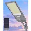 JAYNLT X-12000W Lampione Solare LED Esterno con Sensore Movimento, 6500K Faro led Esterno con Pannello Solare, IP68 Impermeabile lampioni Solari per Cortile Garage Giardino Strada
