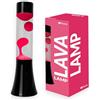 Fisura - Lampada di lava rosa 30 cm con base nera e liquido trasparente. Lampada decorativa dall'effetto rilassante per casa e ufficio. Dimensioni: 9 x 9 x 30 cm.