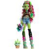 Monster High - Venus McFlytrap, bambola con outifit alla moda e personaggio gatto-pianta carnivora Chewlian, tanti accessori inclusi, giocattolo per bambini, 4+ anni, HRP81