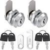 Litensh Serrature a camma in acciaio inossidabile,Sicurezza Mailbox Lock Cabinet Drawer Cam Lock,con chiavi gemelle per le porte gli armadi gli armadietti e le cassette della posta (2, 16mm)