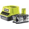 Ryobi RC18120-140 Kit Ryobi con Caricabatterie e 1 Batteria da 4.0Ah al Litio 18V ONE+, con 4 Indicatori di Stato di Carica, Grande Autonomia