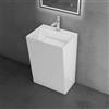 doporro Lavabo autoportante BTH: 55 x 42 x 85 cm, bianco in marmo pressofuso, colonna rettangolare Colossum40