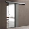 doporro Porta Scorrevole in Cristallo Temperato 77,5x215 cm con Binario Esterno Muro e Ammortizzatore, Porta Vetro Satinato 8 mm, Porta Interna Scorrevole per Bagno Cucina Ufficio Studio