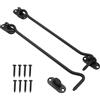 AetherAurora Gancio Finestra, 2 Pezzi Gancio Antivento In Acciaio Inossidabile con 8 Viti, 20cm(8.1in), Nero, per Porte Del Garage, Finestre, Porte Del Fienile, Cancello Da Giardino, Recinzioni