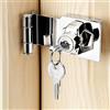 Litensh Lucchetto a serratura, chiusura a chiave con diverse chiavi, cassetto armadietto Serratura, Lucchetto Hasp, Chiusure Hasp, chiavistello, serratura per porte (Silver Right Angle 3 Inch)