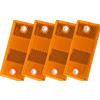 DOBPLAST Set: quattro catarifrangenti rettangolari gialli 90x40 mm con fori