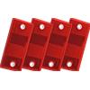 DOBPLAST Set: quattro catadiottri rossi 90x40 mm con fori, rettangolari