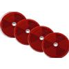 DOBPLAST Riflettori tondi con fori, rosso DOBPLAST 60 mm, set di 4 riflettori