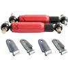 AL-KO KIT SOSPENSIONE DELL'ASSE COMPLETO 2 AMMORTIZZATORI ROSSI AL-KO OCTAGON 1800-3500 kg + 4 SUPPORTI