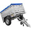 UNITRAILER Rimorchio leggero 150x106 UNITRAILER GARDEN 150 KIPP con sponde BIS e copertura blu