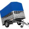 UNITRAILER Rimorchio per auto 200x125 UNITRAILER GARDEN 201 KIPP con sponde in rete, telaio H-800 e telone grigio