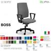 SEIPO BOSS BS0005 poltrona semi direzionale schienale imbottito braccioli fissi movimenti R4 ECOPELLE D2 SEIPO