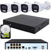 rvt Kit IP Poe Nvr 5 MP Videosorveglianza con 4 Telecamere IP con Audio e HDD 500GB
