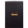 RHODIA 16921C - Bloc-notes a Spirale (Rilegatura integrale) Notepad NERO - A5 14,8X21cm - a righe - 80 fogli staccabili - Carta Clairefontaine 90g/m² - COPERTINA Polipropilene riciclato - Rhodiactive