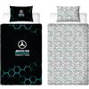 Character World Mercedes AMG Petronas Set Copripiumino Singolo Ufficiale, Design Ridge | Copripiumino Reversibile Blu 2 Lati Formula 1, Merchandise Ufficiale, Incluso Federa Coordinata | Polcotone