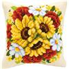 VERVACO Kit Cuscino Punto Croce Mazzo di Fiori Set Ricamo Principianti Cuscini Gobelin Decorativi ca. 40 x 40 cm Accessori per Lavoretti Creativi DIY Casa Decor Hobby Adulti Cross Stitch