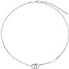 Breil, Collezione Tetra, Collana Donna in Acciaio Specchiato, con Forme Iconiche Geometriche e Perla Naturale, Pratica Chiusura, Lunghezza Regolabile 39-45 cm, Colore Silver, Idee Regalo Donna
